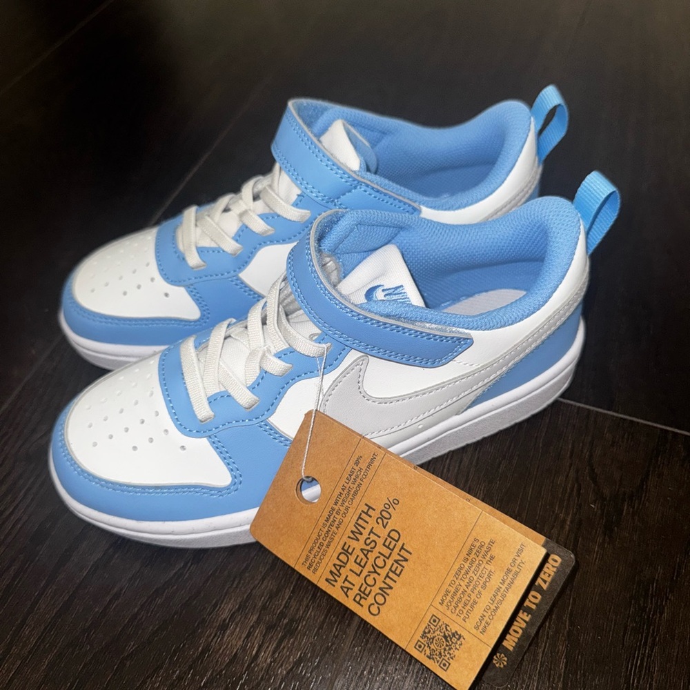 Nike Court Borough Low Recraft sneakers in a white and blue colorway